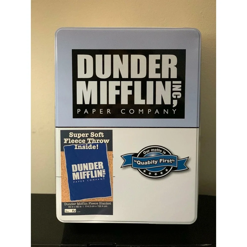 The Office Dunder Mifflin Throw Blanket In Collectible Tin Exclusive Brand New